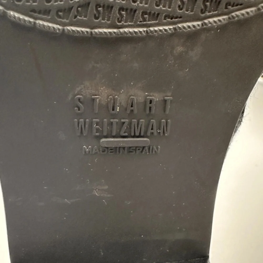 Stuart Weitzman Black & Gray 50/50 Textured Boots•Dark Academia•Steam Punk•Edgy - Picture 11 of 16